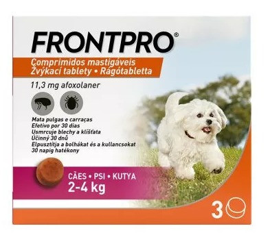 FRONTPRO rágótabletta kutyáknak (2–4 kg) 3 db