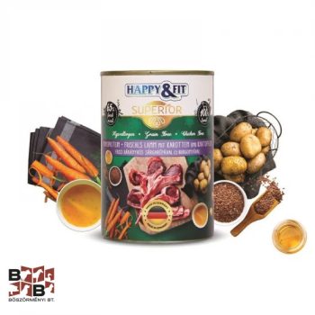   Happy&FitSuperior Dog konzerv Friss bárányhús,sárgarépával,burgonyával 800g