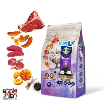   Happy&Fit Superior Hipoallergén Friss marha, strucc, vízibivaly, sütőtökkel 2,5 kg