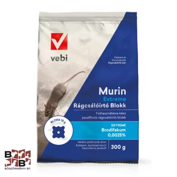   Vebi Murin rágcsálóirtó blokk, viasztömbbe zárt méreg egér és patkány ellen, 300 g