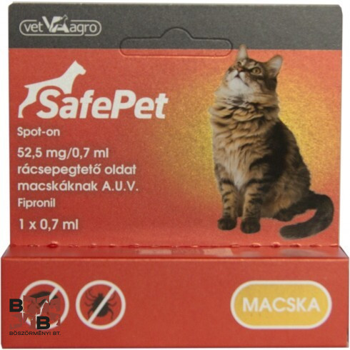 Safepet52,5 MG/0,7 ML spot on macska 1db ampulla