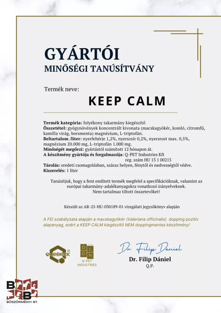 KEEP CALM – gyógynövény alapú stresszoldó, szorongásgátló, 1000 ml