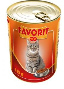Favorit macskaeledel konzerv marhás-májas 415g