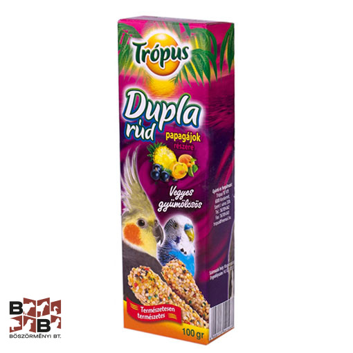 Trópus dupla rúd papagájok részére - Vegyes gyümölcs - 100 gr