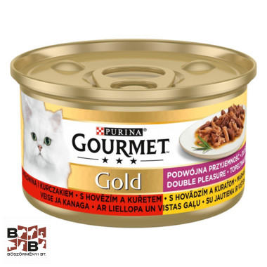GOURMET Gold Duó Élmény csirkével és marhával nedves macskaeledel