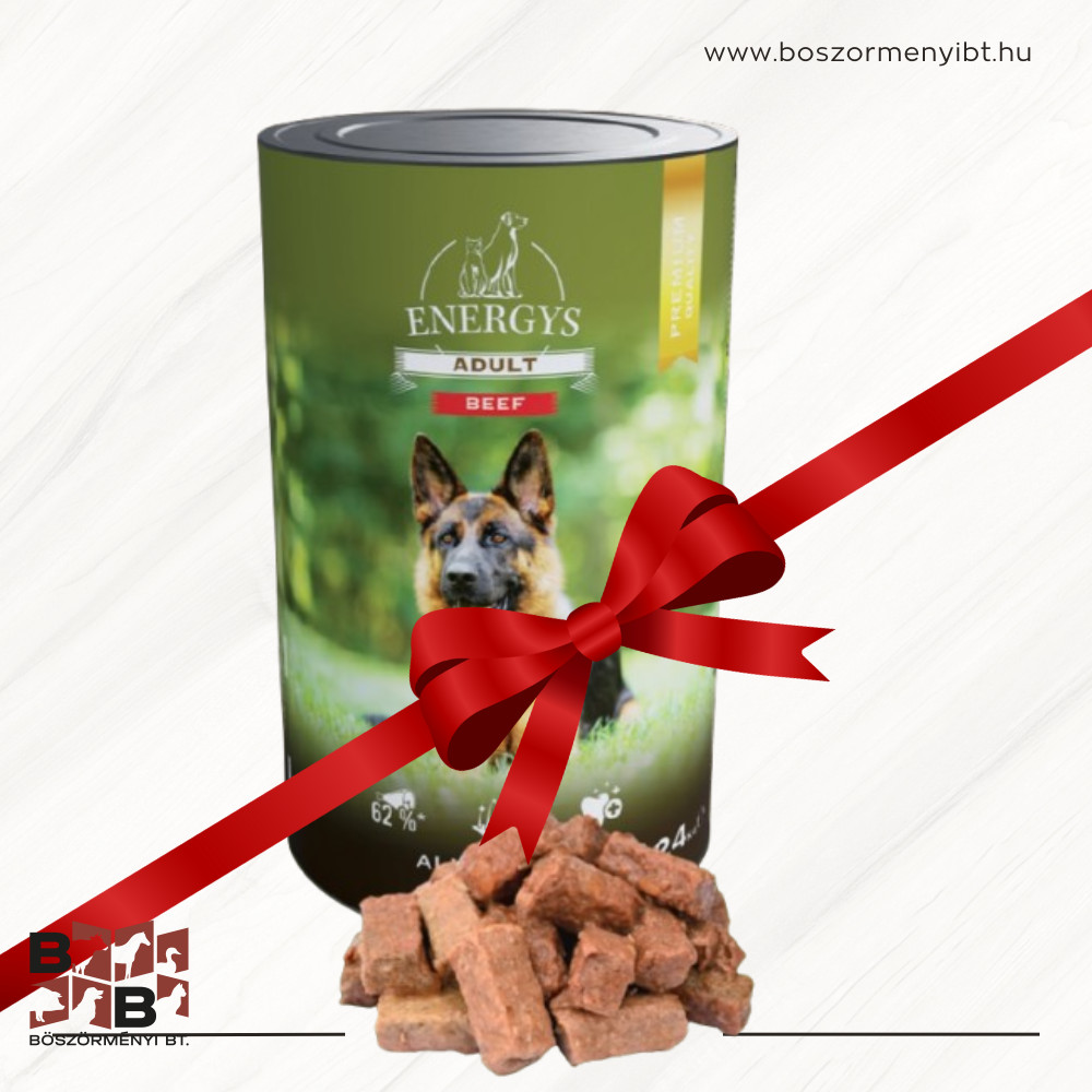 Energys Adult Dog Can Beef prémium minőségű kutya konzerv 1,24 kg 62% darabolt hússal